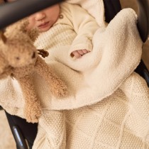 Jollein Fusssack Check Knit Oatmeal
