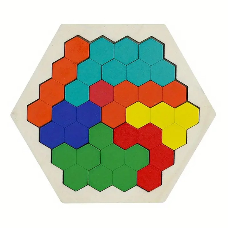 Hexagon Holzpuzzles 10-teilig