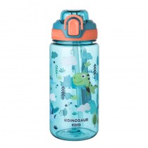 Kinder Trinkflasche, Wasserflasche mit Strohhalm Dino Grün