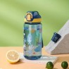 Kinder Trinkflasche, Wasserflasche mit Strohhalm Whale Blau