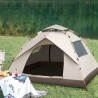 Schnell aufzubauendes Zelt mit Schnellverschluss für 3-4 Personen Beige