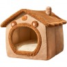 Gemütliches Katzenbett, Katzenhaus, Hundebett Haus Braun L