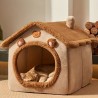 Gemütliches Katzenbett, Katzenhaus, Hundebett Haus Braun L