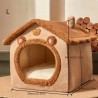 Gemütliches Katzenbett, Katzenhaus, Hundebett Haus Braun L