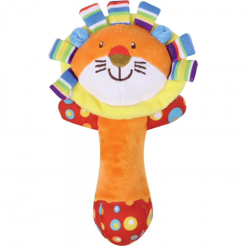 Spielmaus Babyrassel Soft mit Griff Löwe