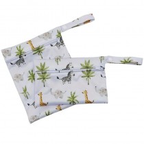 2 Stück Wetbag Windeltasche Set 19x24cm + 22x15cm Safari