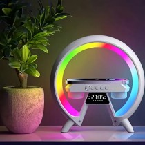 Multifunktionale Nachttischlampe, kabelloses Ladegerät, LED-Nachtlicht, Wecker