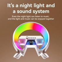 Multifunktionale Nachttischlampe, kabelloses Ladegerät, LED-Nachtlicht, Wecker