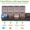 Tablettenbox 7 Tage, Pillendose für eine Woche mit grosser Kapazität, Schwarz