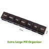 Tablettenbox 7 Tage, Pillendose für eine Woche mit grosser Kapazität, Schwarz