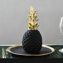 Ananas Dekoration Schwarz Gold 23cm