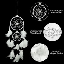 Traumfänger mit Federn und Perlen, weiss