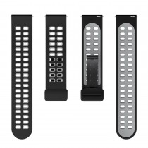 Pure Silikon Uhrenarmband mit magnetischer Faltschliesse 22mm Schwarz Grau