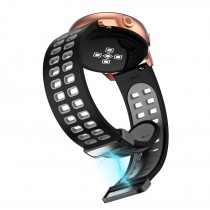Pure Silikon Uhrenarmband mit magnetischer Faltschliesse 22mm Schwarz Grau