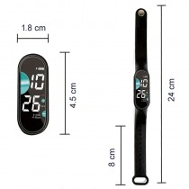 Sport LED-Digitaluhr mit Silikonarmband 12-Stunden-Anzeige