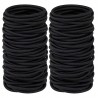 50 Stück elastische Haargummis Schwarz