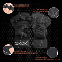 Fitness-Handschuhe mit Handgelenkbandagen und Silikongel Grösse S