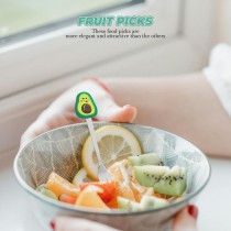 Mini Cartoon Obstgabeln - Edelstahl 4 Stück Früchte