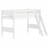 Flexa WHITE Mittelhohes Bett mit Schrägleiter, 90x200 cm, Weiss