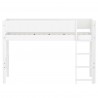 Flexa WHITE mittelhohes Bett mit Rillen und gerader Leiter, 90x200 cm, Weiss