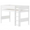 Flexa WHITE mittelhohes Bett mit Rillen und gerader Leiter, 90x200 cm, Weiss