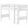 Flexa WHITE mittelhohes Bett mit Sprossen und gerader Leiter, 90x200 cm, Weiss