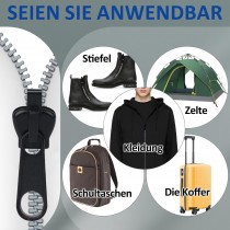 6 Stück Ersatz-Reissverschlussschiebe, Reissverschluss Ersatz Zipper, Reparaturset für Reissverschlüsse in 3 Grössen Schwarz