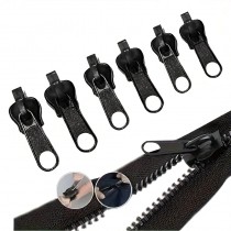 6 Stück Ersatz-Reissverschlussschiebe, Reissverschluss Ersatz Zipper, Reparaturset für Reissverschlüsse in 3 Grössen Schwarz