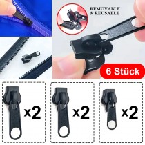 6 Stück Ersatz-Reissverschlussschiebe, Reissverschluss Ersatz Zipper, Reparaturset für Reissverschlüsse in 3 Grössen Schwarz