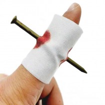 1 Trick-Nagel durch Finger Gag - Realistischer Scherz-Verband