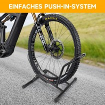 Freistehender Boden Fahrradständer, Fahrradhalter für Vorderrad oder Hinterrad