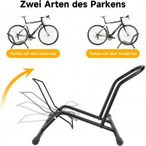 Freistehender Boden Fahrradständer, Fahrradhalter für Vorderrad oder Hinterrad