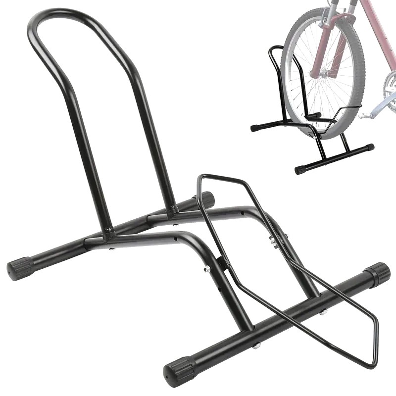 Freistehender Boden Fahrradständer, Fahrradhalter für Vorderrad oder Hinterrad
