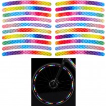 20 Stück Regenbogen Reflektierende Radreflektoren, Reflektierende Streifen für Fahrräder