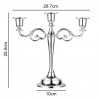 Kerzenständer 3 Köpfe, Leuchter 3-flammig, Kerzenleuchter 3-armig, Kerzenhalter Silber