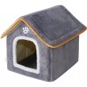 Gemütliches Katzenbett, Katzenhaus, Hundebett, Hundehütte XL Grau