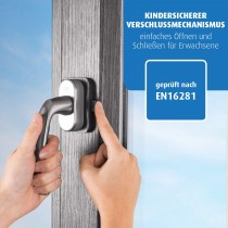 Reer WinLock Fenster- und Balkontürsicherung, anthrazit, 3 Stück