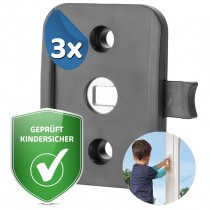 Reer WinLock Fenster- und Balkontürsicherung, anthrazit, 3 Stück