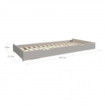 Flexa Classic Ausziehbett mit Rollrost 90x190 cm Grau