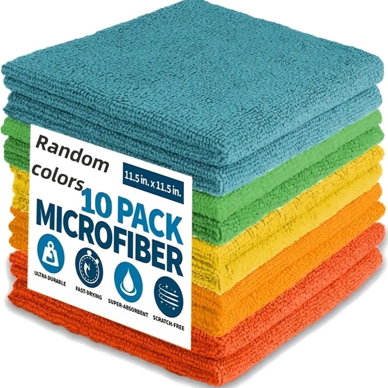 10 Stück Mikrofasertücher, 30X30 cm Multicolor