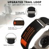 Elastisches Nylon Sport Armband für Apple Watch Modelle 9/8/7/6/5/4/3/2/1/SE mit 42mm 44mm 45mm und 49mm Gehäuse Schwarz