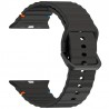 Sportliches Silikon Armband für Apple Watch Modelle 10/9/8/7/6/5/4/SE mit 40mm, 41mm und 42mm Gehäuse Schwarz