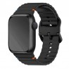 Sportliches Silikon Armband für Apple Watch Modelle 10/9/8/7/6/5/4/SE mit 40mm, 41mm und 42mm Gehäuse Schwarz