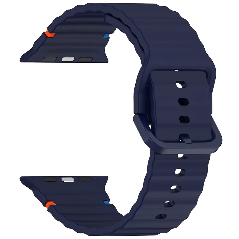 Sportliches Silikon Armband für Apple Watch Modelle 10/9/8/7/6/5/4/SE mit 40mm, 41mm und 42mm Gehäuse Blau