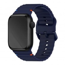 Sportliches Silikon Armband für Apple Watch Modelle 10/9/8/7/6/5/4/SE mit 40mm, 41mm und 42mm Gehäuse Blau