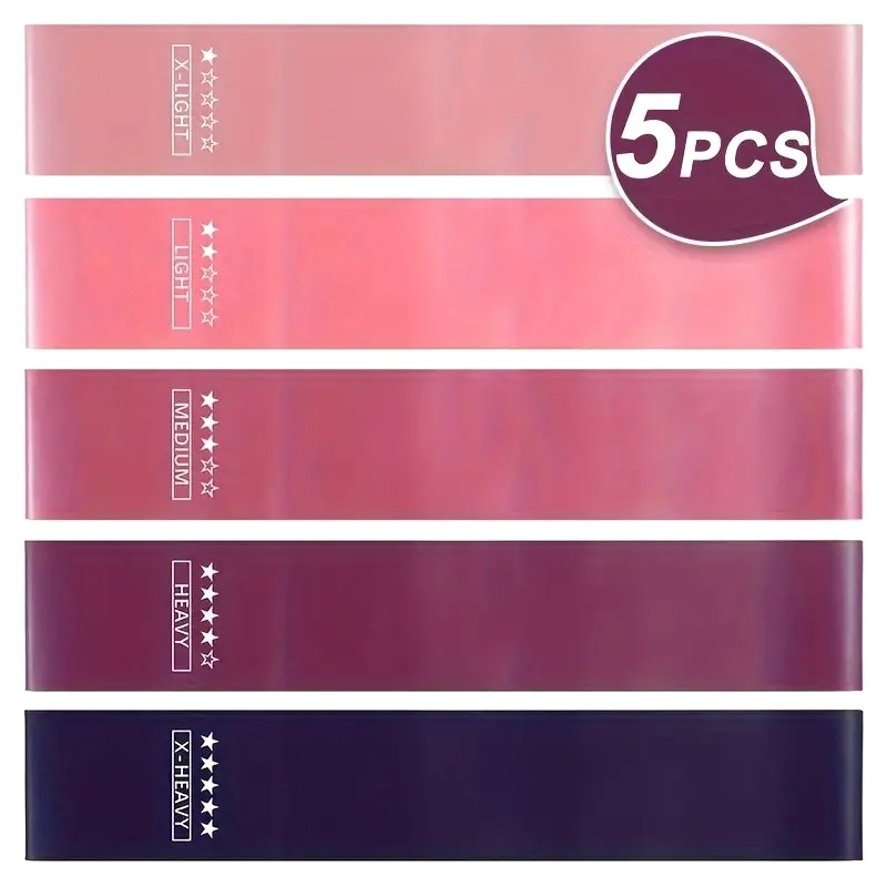 Fitnessband, Widerstandsbänder, Resistance Bands, Gymnastikband, 5 Stück, Pink