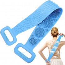Silikon Duschgurt, Badebürste, Rückenbürste, Rückenschrubber Blau