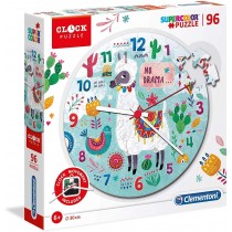Clementoni Puzzle Uhr Lama 96 Teile, inkl. Uhrwerk