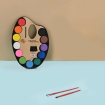 Wasserfarbpalette - 12 Farben inkl. Pinsel