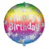 Folienballon Happy Birthday Rainbow Stars 46cm